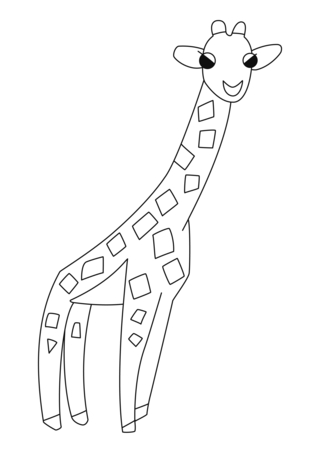 Giraffe 03 - Animal coloring pages - Coloriages - 10doigts.fr