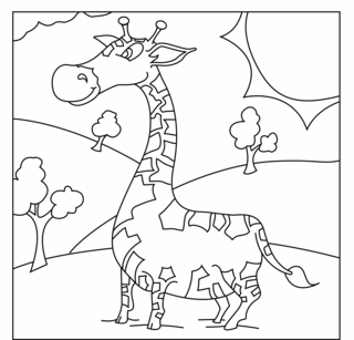 Giraffe 04 - Animal coloring pages - Coloriages - 10doigts.fr