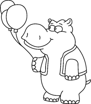 Hippopotamus 03 - Animal coloring pages - Coloriages - 10doigts.fr