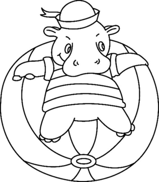 Hippopotamus 04 - Animal coloring pages - Coloriages - 10doigts.fr