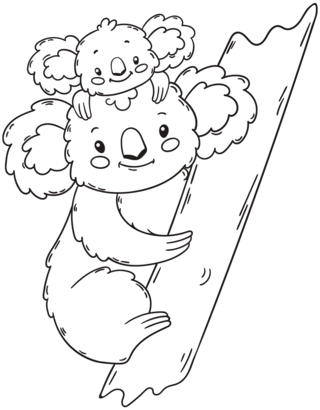 Koala 02 - Animal coloring pages - Coloriages - 10doigts.fr
