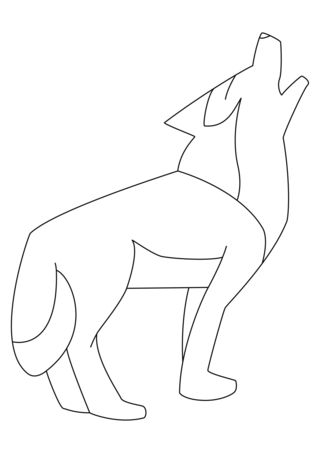 Wolf 01 - Animal coloring pages - Coloriages - 10doigts.fr
