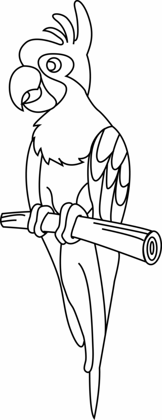 Parrot 01 - Animal coloring pages - Coloriages - 10doigts.fr