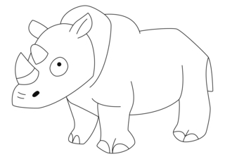 Rhinoceros03 - Animal coloring pages - Coloriages - 10doigts.fr