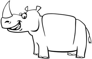 Rhinoceros04 - Animal coloring pages - Coloriages - 10doigts.fr