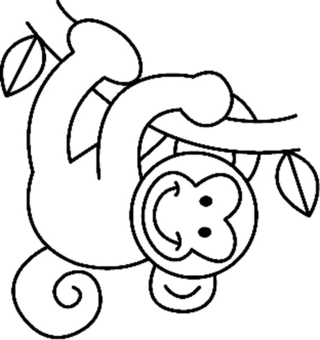 Monkey08 - Animal coloring pages - Coloriages - 10doigts.fr