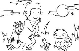 Monkey09 - Animal coloring pages - Coloriages - 10doigts.fr