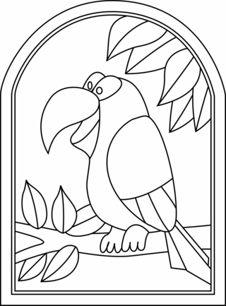 Toucan01 - Animal coloring pages - Coloriages - 10doigts.fr