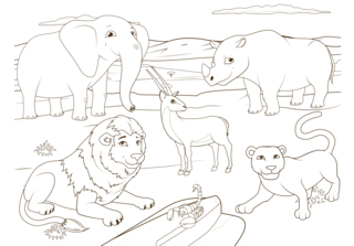 Savannah-animals3 - Animal coloring pages - Coloriages - 10doigts.fr