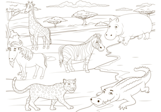 Savannah-animals4 - Animal coloring pages - Coloriages - 10doigts.fr