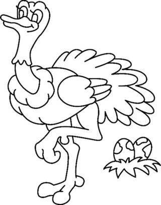 Ostrich 01 - Animal coloring pages - Coloriages - 10doigts.fr