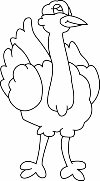Ostrich 03 - Animal coloring pages - Coloriages - 10doigts.fr