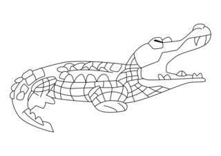 Crocodile06 - Animal coloring pages - Coloriages - 10doigts.fr