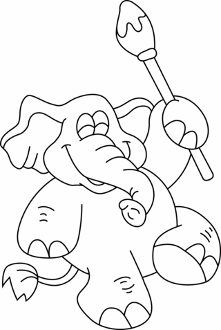 Elephant02 - Animal coloring pages - Coloriages - 10doigts.fr