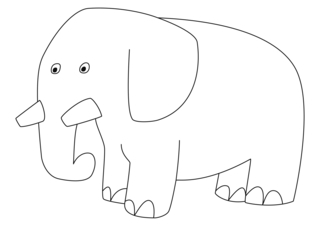 Elephant12 - Animal coloring pages - Coloriages - 10doigts.fr
