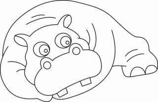 Hippopotamus01 - Animal coloring pages - Coloriages - 10doigts.fr