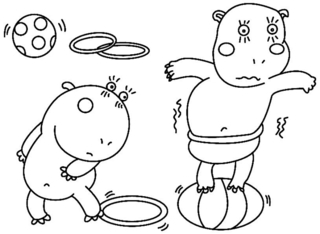 Hippopotamus02 - Animal coloring pages - Coloriages - 10doigts.fr