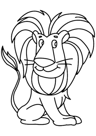 Lion 04 - Animal coloring pages - Coloriages - 10doigts.fr