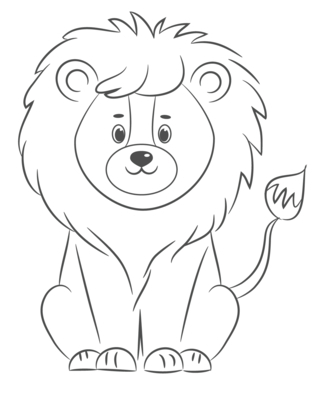 Lion 07 - Animal coloring pages - Coloriages - 10doigts.fr