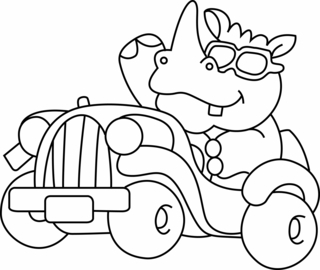 Rhinoceros 02 - Animal coloring pages - Coloriages - 10doigts.fr