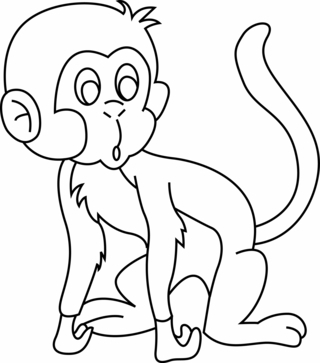 Monkey 01 - Animal coloring pages - Coloriages - 10doigts.fr