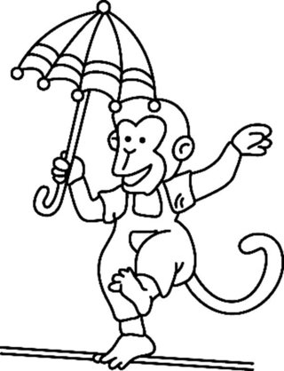 Monkey 06 - Animal coloring pages - Coloriages - 10doigts.fr