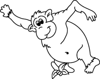 Monkey 07 - Animal coloring pages - Coloriages - 10doigts.fr