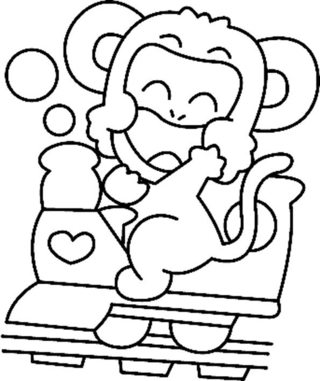 Monkey 10 - Animal coloring pages - Coloriages - 10doigts.fr