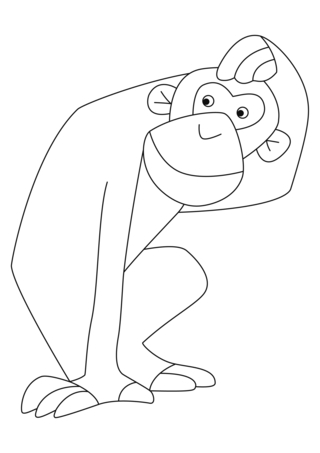 Monkey 11 - Animal coloring pages - Coloriages - 10doigts.fr
