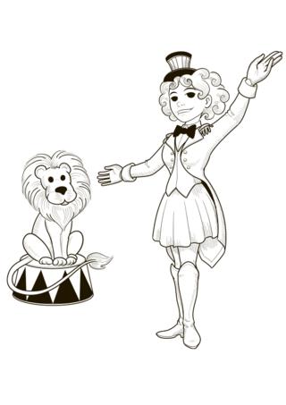 Domadora de circo - Coloreables de circo - Coloreables - 10doigts.com