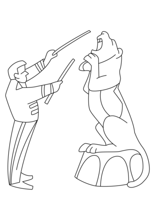 Domador 01 - Coloreables de circo - Coloreables - 10doigts.com