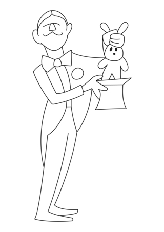 Mago 02 - Coloreables de circo - Coloreables - 10doigts.com