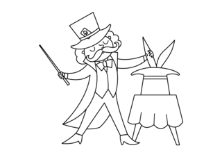 Mago - Coloreables de circo - Coloreables - 10doigts.com