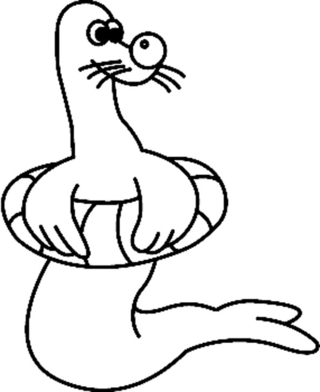 Oso marino 01 - Coloreables de circo - Coloreables - 10doigts.com