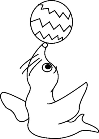 Oso marino 02 - Coloreables de circo - Coloreables - 10doigts.com