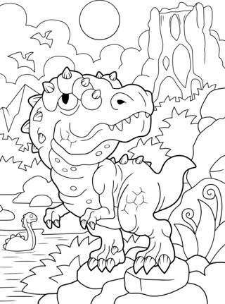 Dinosaur 17 - Dinosaur Coloring Pages - Coloring book - 10doigts.com