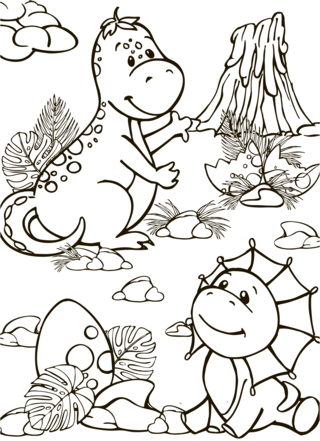Dinosaur 24 - Dinosaur Coloring Pages - Coloring book - 10doigts.com