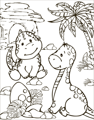 Dinosaur 25 - Dinosaur Coloring Pages - Coloring book - 10doigts.com