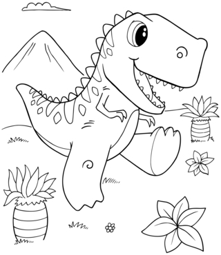 Dinosaur 48 - Dinosaur Coloring Pages - Coloring book - 10doigts.com