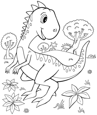 Dinosaur 49 - Dinosaur Coloring Pages - Coloring book - 10doigts.com