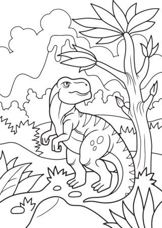 Dinosaur 52 - Dinosaur Coloring Pages - Coloring book - 10doigts.com