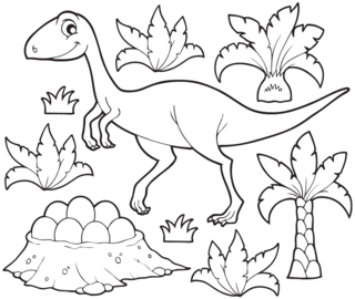 Dinosaur 54 - Dinosaur Coloring Pages - Coloring book - 10doigts.com