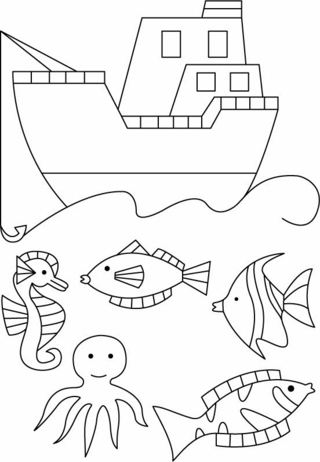 Barco 07 - Coloreados variados - Coloreables - 10doigts.com