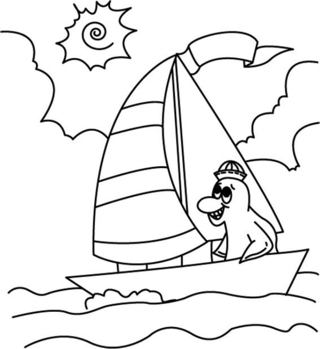 Barco 14 - Coloreados variados - Coloreables - 10doigts.com