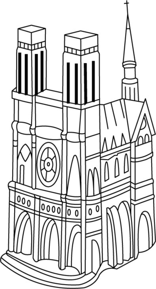 Catedral - Coloreados variados - Coloreables - 10doigts.com