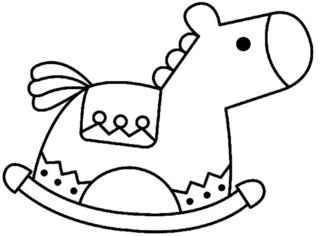 Caballo balancín 03 - Coloreados variados - Coloreables - 10doigts.com