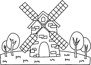 Molino 03 - Coloreados variados - Coloreables - 10doigts.com