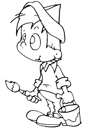 Pintor 01 - Coloreados variados - Coloreables - 10doigts.com