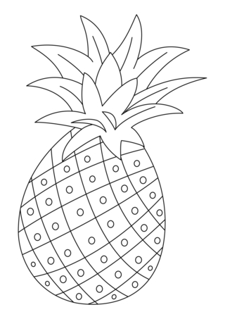 Pineapple 01 - Coloring pages of flowers, fruits, and vegetables - Coloring book - 10doigts.com