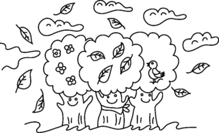 Trees 01 - Coloring pages of flowers, fruits, and vegetables - Coloring book - 10doigts.com